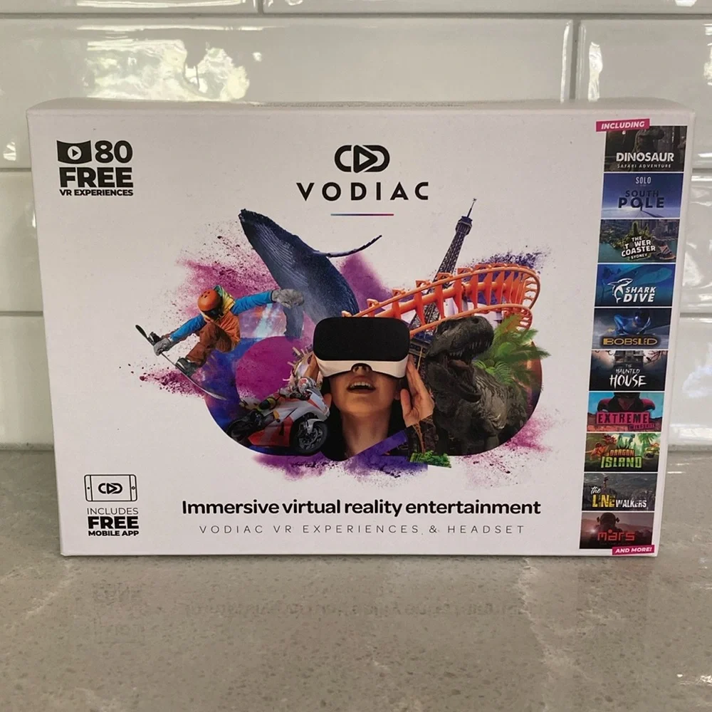Vodiac VR Headset for Smart Phone with 80 Experiences Virtual Reality